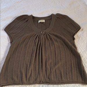 Cardigan knitted, short sleeved, brown from Sonoma
